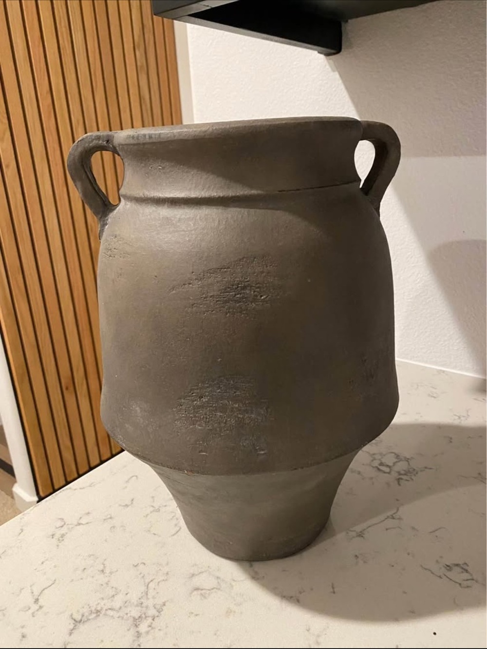Studio McGee Threshold Matte Gray Double-Handled Ceramic Vase